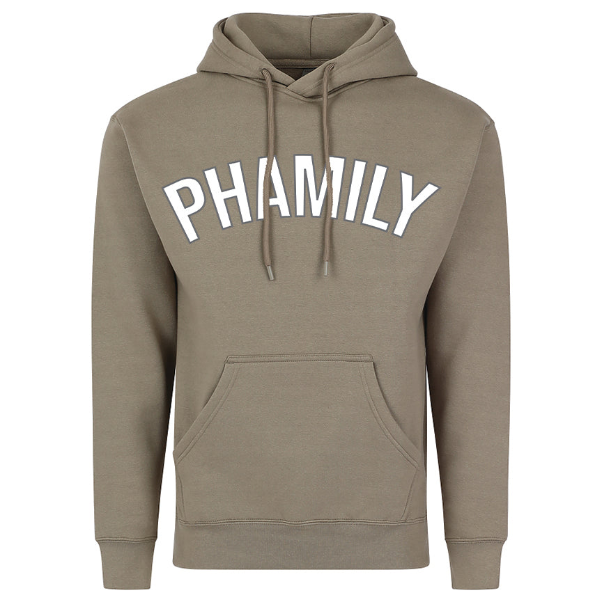 Phamily Arch Relaxed Grey Hoodie (White and Grey Print)